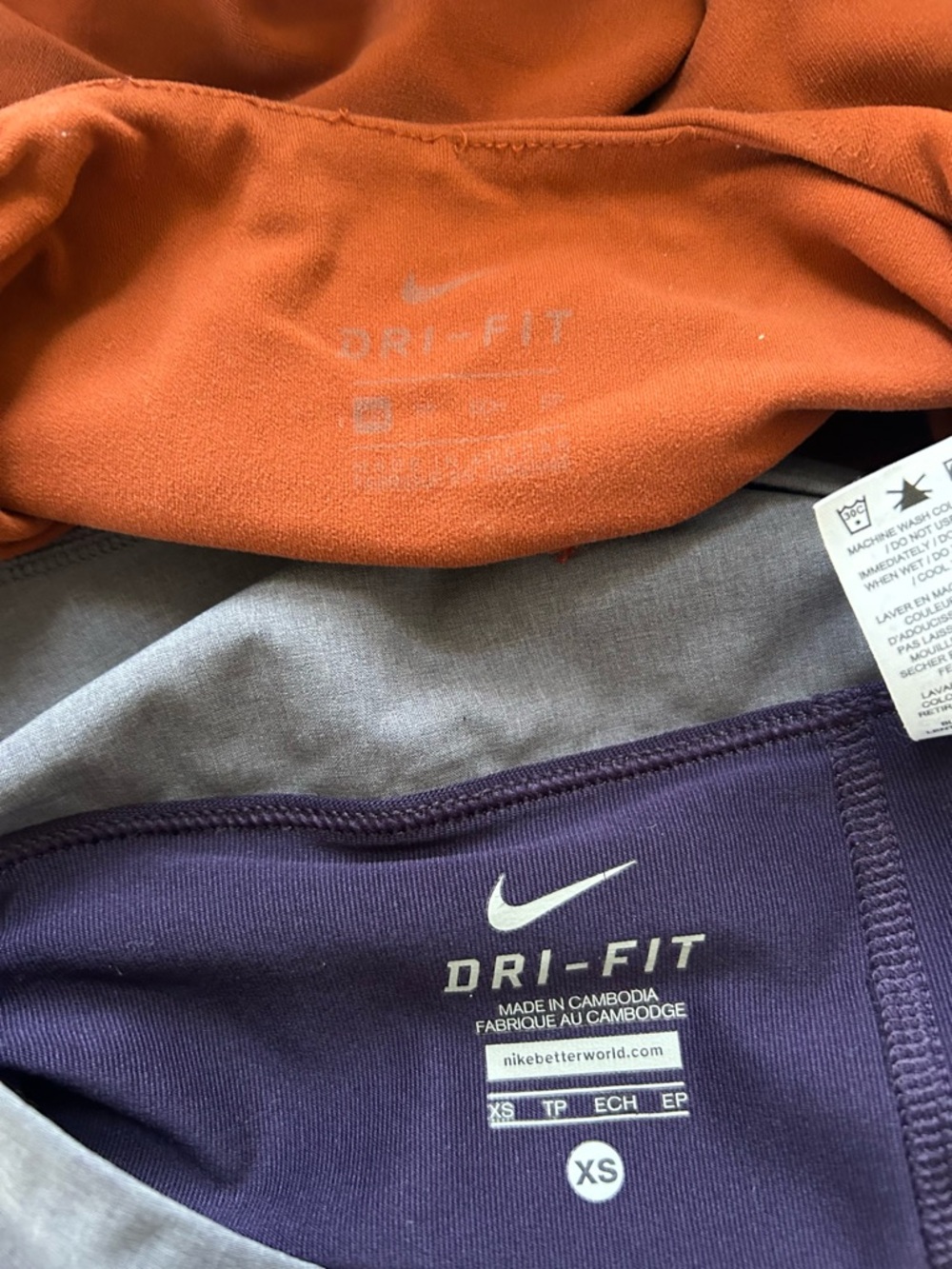 Nike Two-Tone Grey and Navy Layered Athletic Shorts, top set size XS - Picture 9 of 9